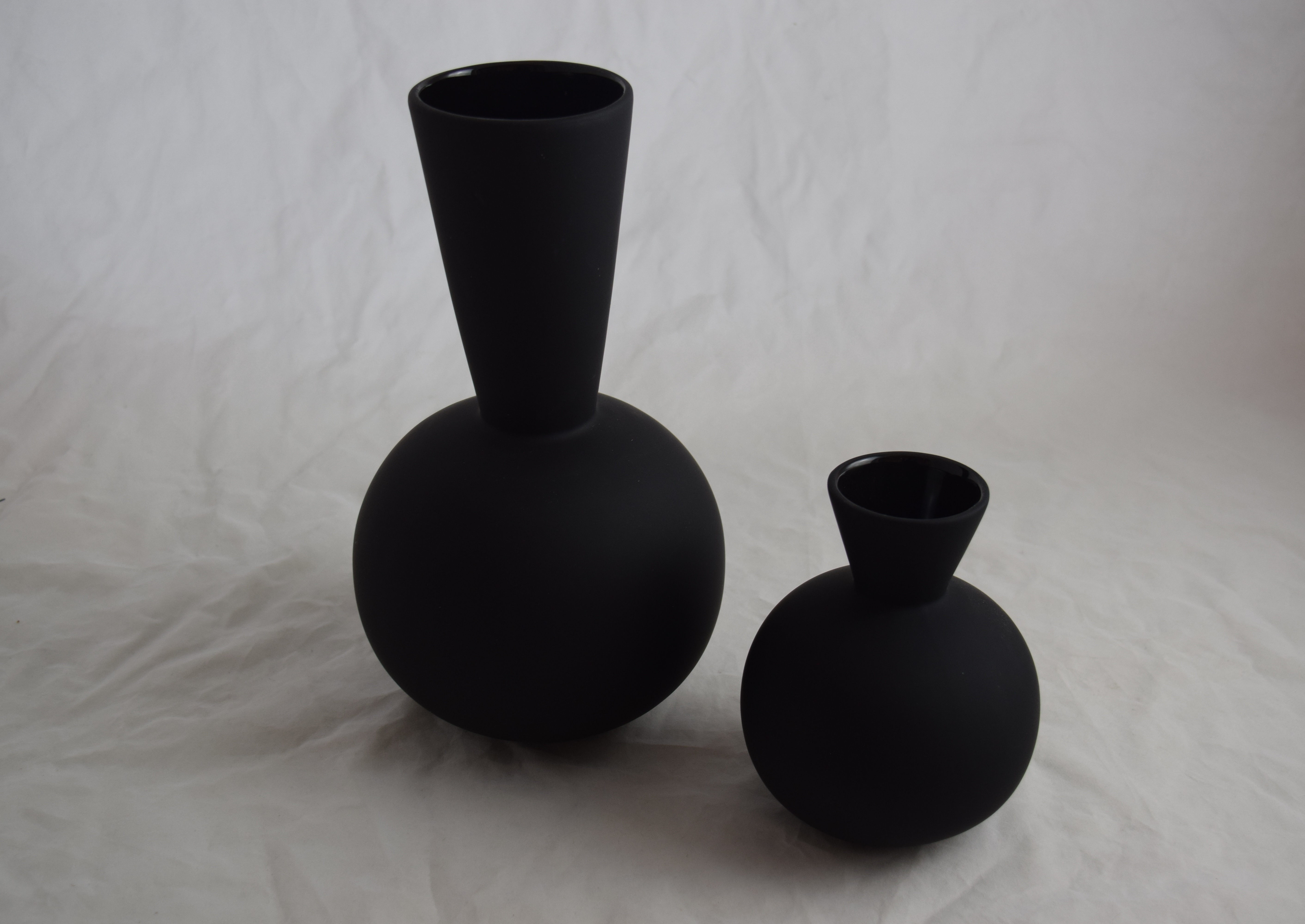 Black Trumpet Vases
