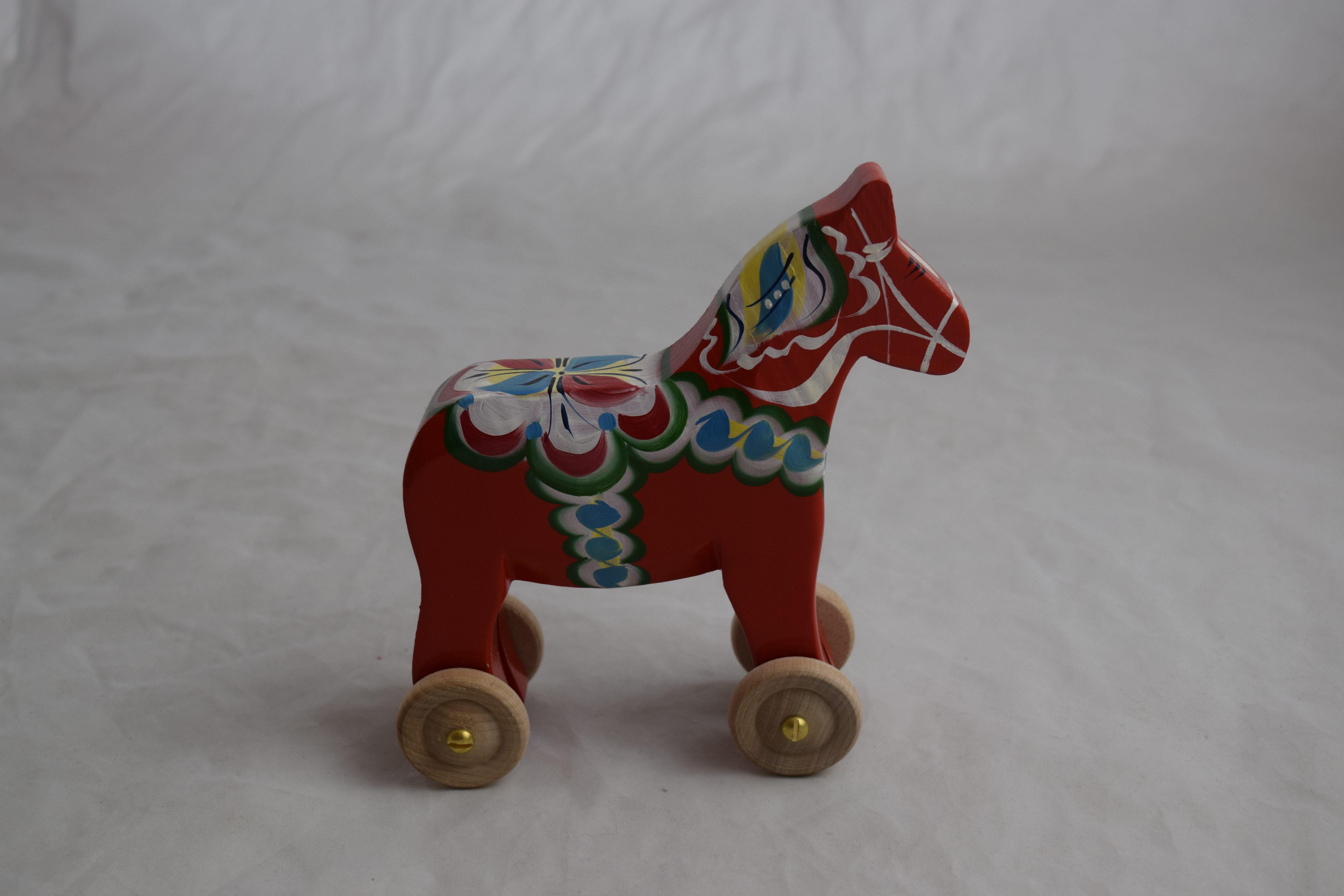 Swedish Pine Rolling Dala Horse