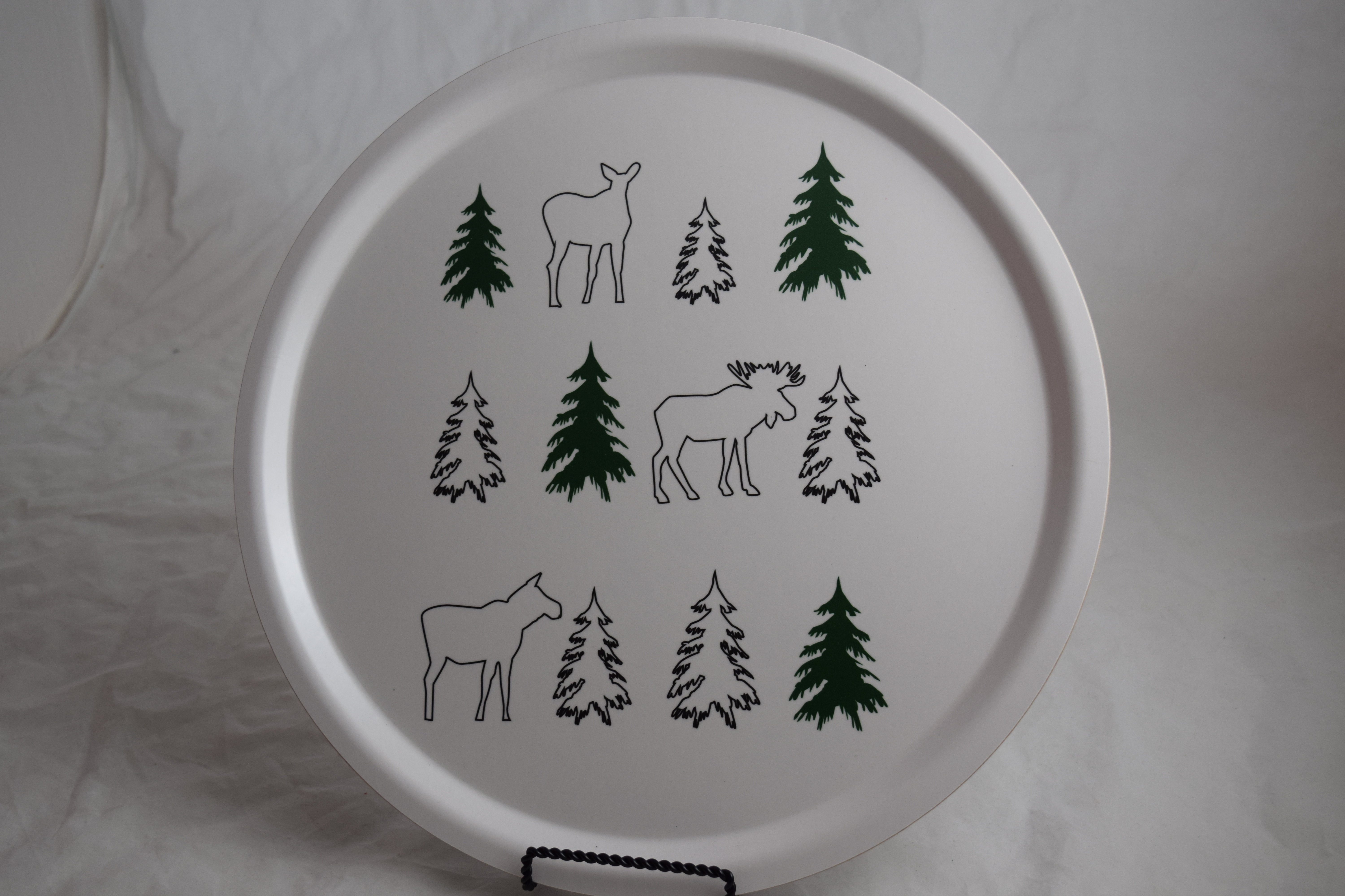 Round Nordic Forest Serving Tray