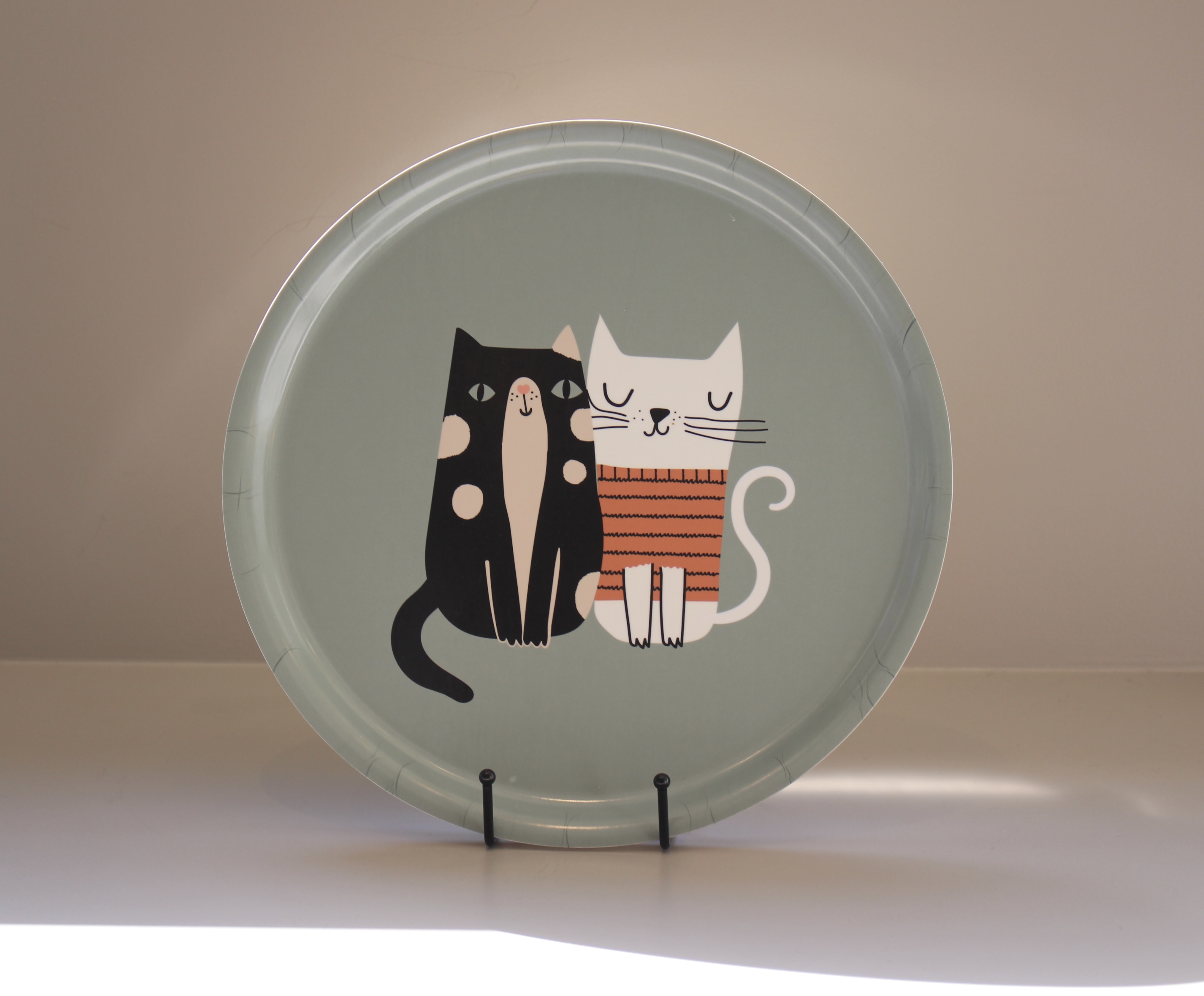 Round Cat Serving Tray