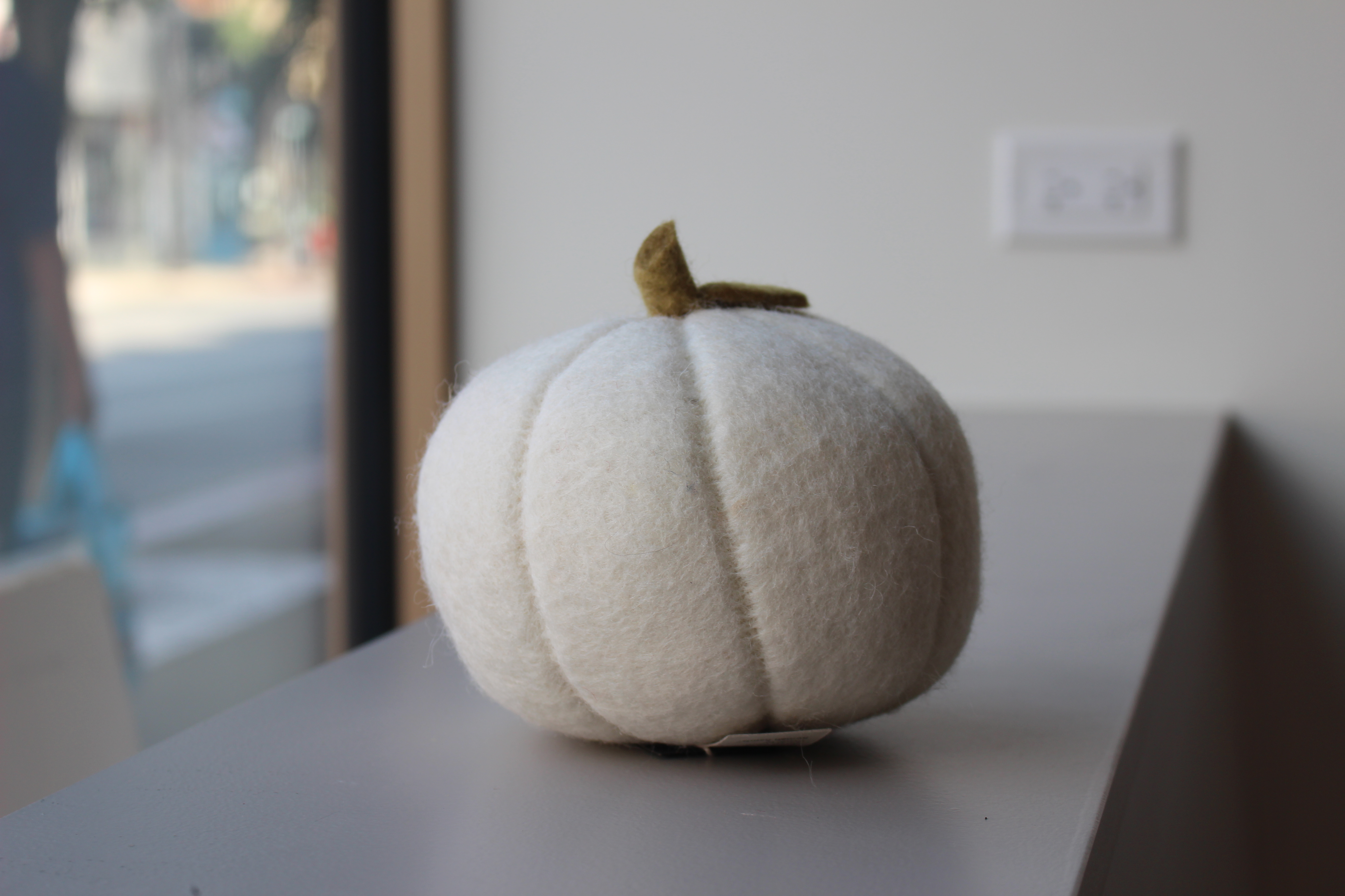 White Felted Pumpkin