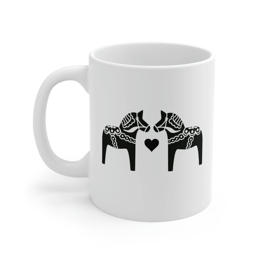 Black and White Dala Horse Mug