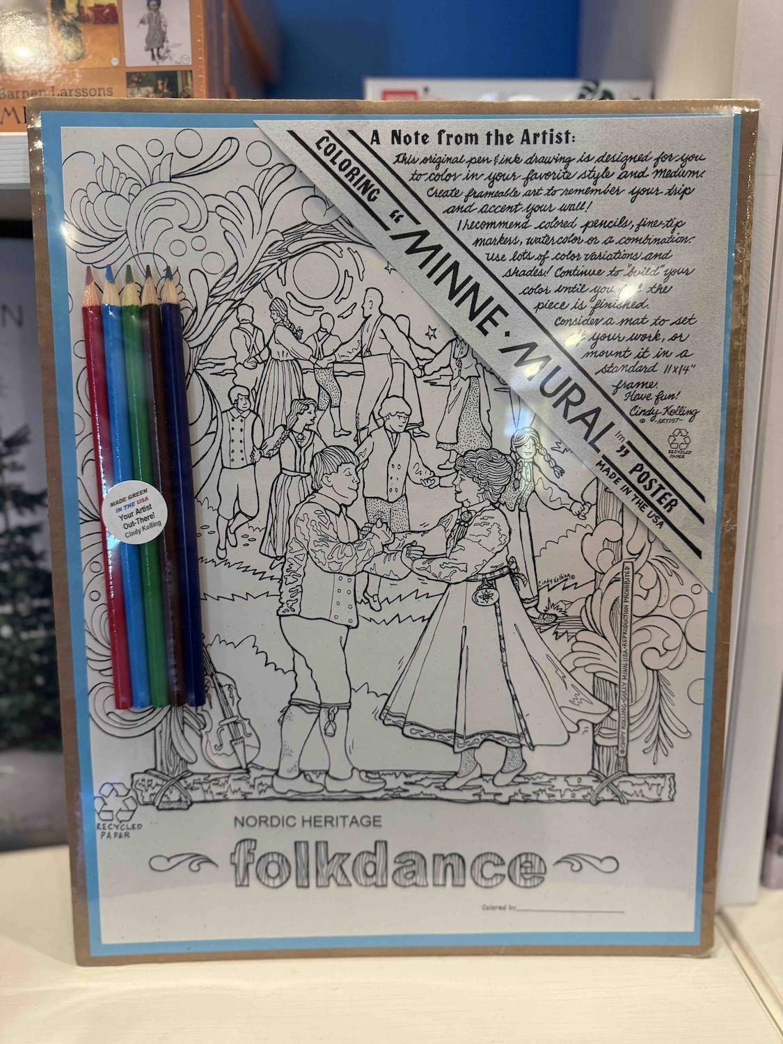 Minne mural coloring art poster