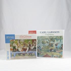 Carl Larsson puzzles: Kersti's birthday (500 pieces) and Crayfishing (1000 pieces).