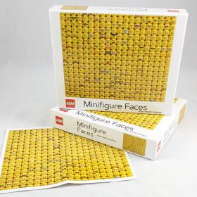Lego Mini faces puzzle, displayed with the poster included in box. 