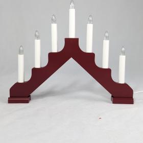 Red 7 bulb electric candelabra. 