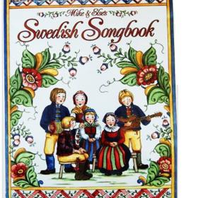 Book cover with title and graphic of a group of people singing in traditional Swedish dress.