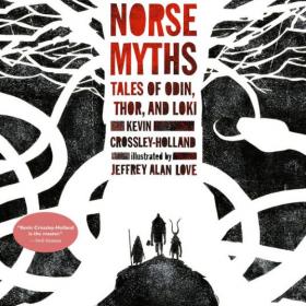 Book cover with title and graphic of a white tree with the silhouettes of Odin, Thor and Loki.