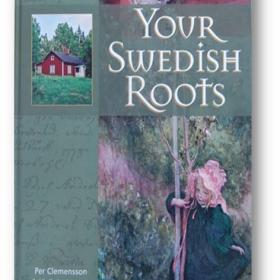 Book cover with title and graphics of a child grabbing a small tree and a red cottage.