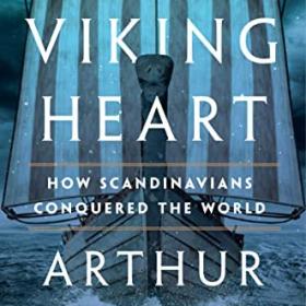 Book cover with title and graphic of the front of a Viking ship in the sea. 