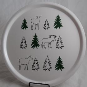 Round Nordic Forest Serving Tray