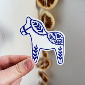 White Dala Horse Sticker