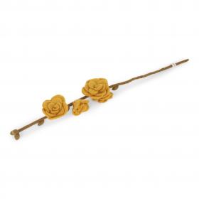Gold Felted Rose Branch