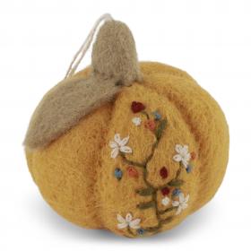 Yellow Felted Pumpkin
