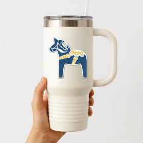 Dala Horse Sticker - Navy