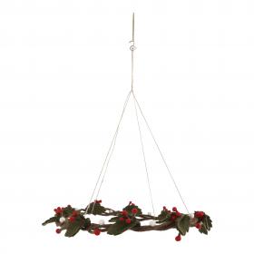 Felted Hanging Holly Wreath