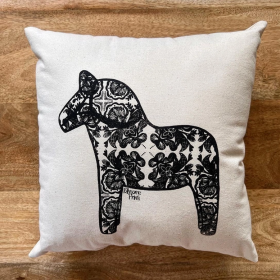 Dala Horse Rosemaling Pillow