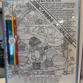 Minne mural coloring art poster